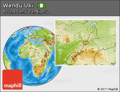 Physical Location Map of Wendu Uki