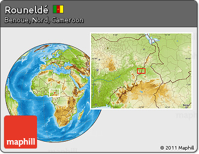 Physical Location Map of Rouneldé