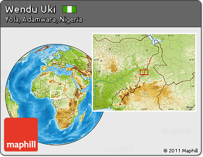 Physical Location Map of Wendu Uki