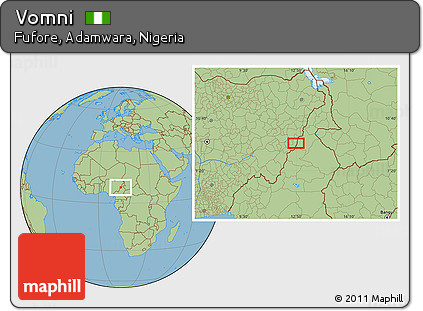 Savanna Style Location Map of Vomni