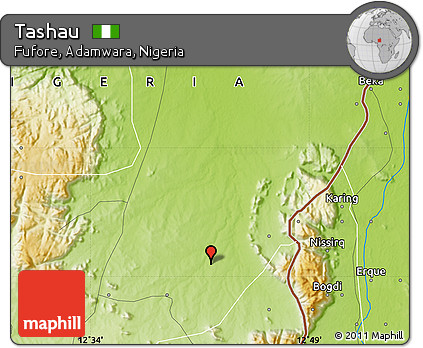 Physical Map of Tashau