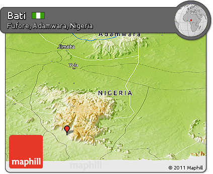 Physical Panoramic Map of Bati