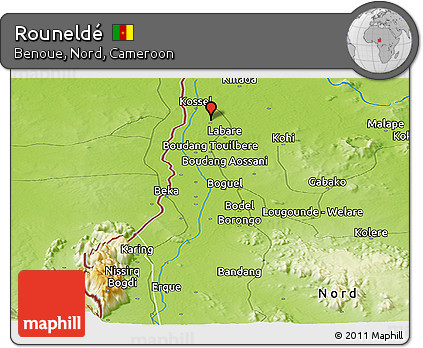 Physical Panoramic Map of Rouneldé