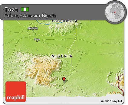 Physical Panoramic Map of Toza