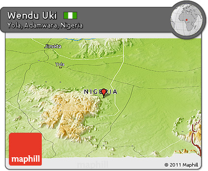 Physical Panoramic Map of Wendu Uki