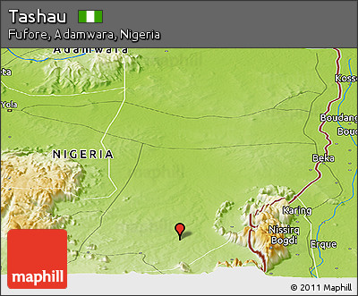 Physical Panoramic Map of Tashau