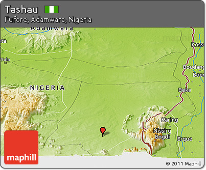 Physical Panoramic Map of Tashau