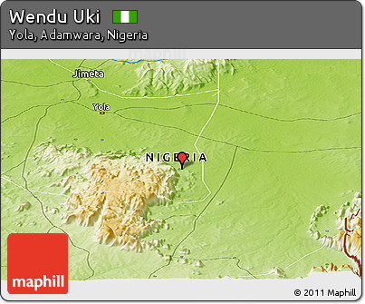 Physical Panoramic Map of Wendu Uki