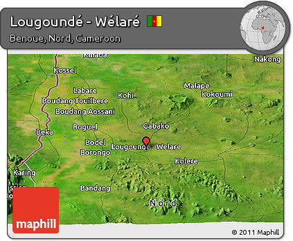 Satellite Panoramic Map of Lougoundé - Wélaré
