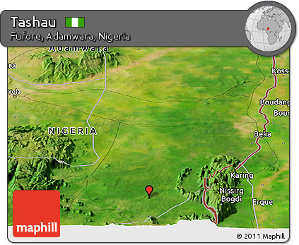 Satellite Panoramic Map of Tashau