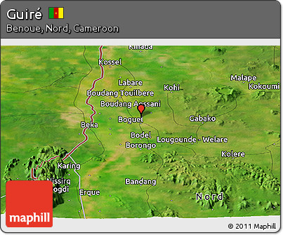 Satellite Panoramic Map of Guiré