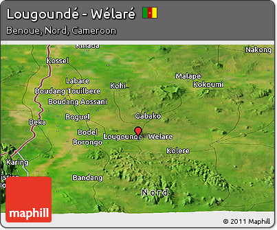 Satellite Panoramic Map of Lougoundé - Wélaré