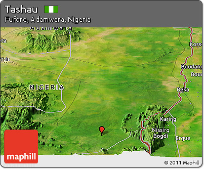 Satellite Panoramic Map of Tashau