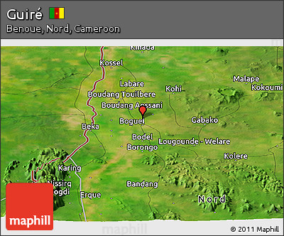 Satellite Panoramic Map of Guiré
