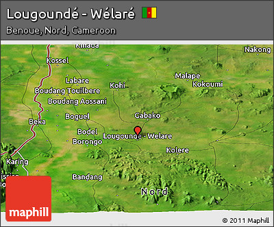 Satellite Panoramic Map of Lougoundé - Wélaré