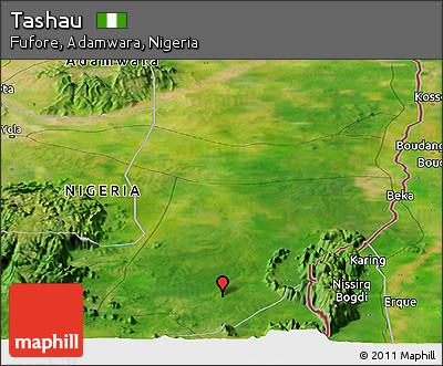 Satellite Panoramic Map of Tashau