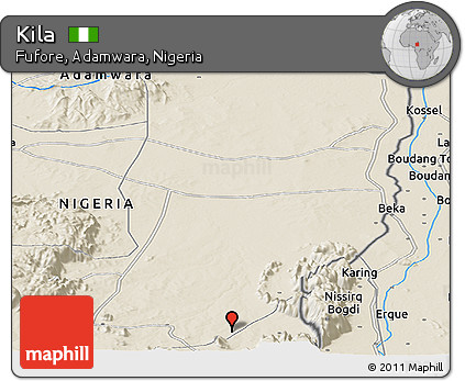 Shaded Relief Panoramic Map of Kila