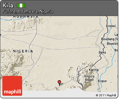 Shaded Relief Panoramic Map of Kila