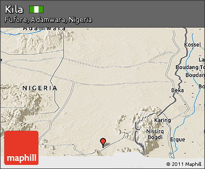 Shaded Relief Panoramic Map of Kila
