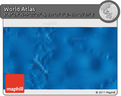 Physical 3D Map of the Area around 9° 4' 52" N, 130° 58' 29" E