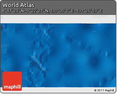 Physical 3D Map of the Area around 9° 4' 52" N, 130° 58' 29" E