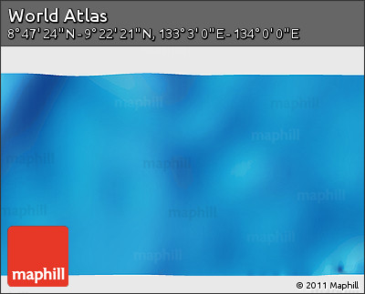 Physical 3D Map of the Area around 9° 4' 52" N, 133° 31' 30" E