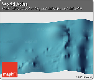 Satellite 3D Map of the Area around 9° 4' 52" N, 134° 22' 30" E