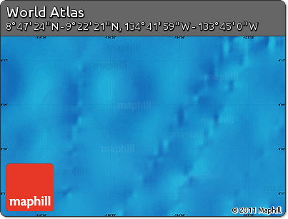 Physical Map of the Area around 9° 4' 52" N, 134° 13' 29" W