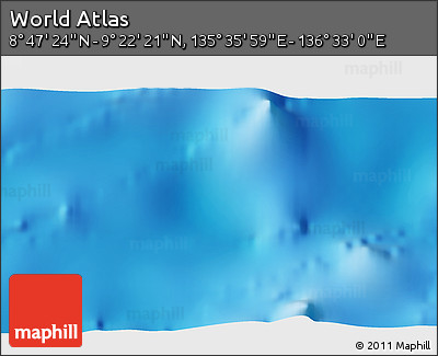 Physical 3D Map of the Area around 9° 4' 52" N, 136° 4' 29" E