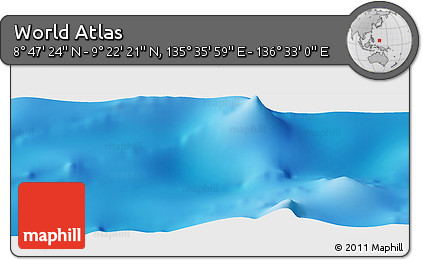 Physical Panoramic Map of the Area around 9° 4' 52" N, 136° 4' 29" E