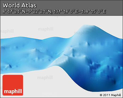 Physical Panoramic Map of the Area around 9° 4' 52" N, 137° 46' 30" E