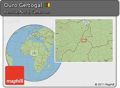 Savanna Style Location Map of Ouro Gertogal