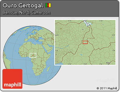Savanna Style Location Map of Ouro Gertogal