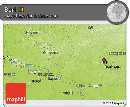 Physical Panoramic Map of Bari