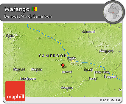 Physical Panoramic Map of Wafango