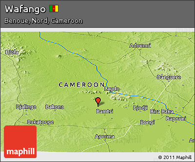 Physical Panoramic Map of Wafango