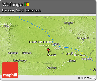 Physical Panoramic Map of Wafango