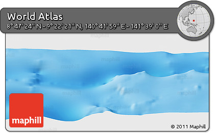 Physical Panoramic Map of the Area around 9° 4' 52" N, 141° 10' 30" E