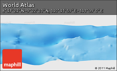 Physical Panoramic Map of the Area around 9° 4' 52" N, 141° 10' 30" E