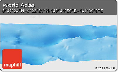 Physical Panoramic Map of the Area around 9° 4' 52" N, 141° 10' 30" E