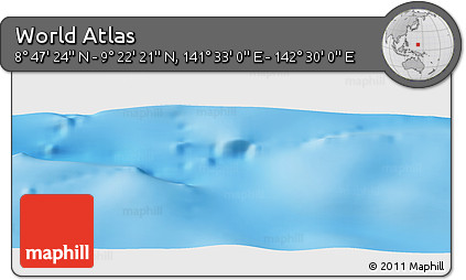 Physical Panoramic Map of the Area around 9° 4' 52" N, 142° 1' 30" E
