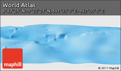 Physical Panoramic Map of the Area around 9° 4' 52" N, 142° 1' 30" E