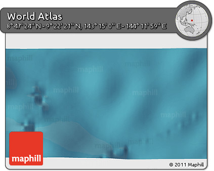Satellite 3D Map of the Area around 9° 4' 52" N, 143° 43' 29" E