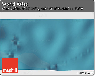 Satellite 3D Map of the Area around 9° 4' 52" N, 143° 43' 29" E