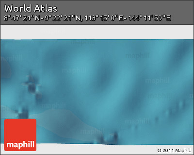 Satellite 3D Map of the Area around 9° 4' 52" N, 143° 43' 29" E