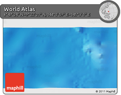 Physical 3D Map of the Area around 9° 4' 52" N, 144° 34' 29" E