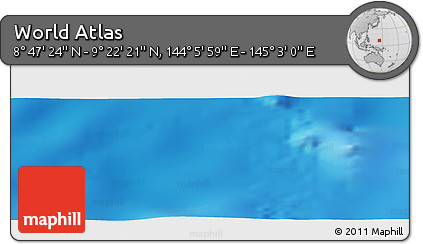 Physical Panoramic Map of the Area around 9° 4' 52" N, 144° 34' 29" E