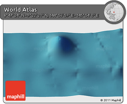 Satellite 3D Map of the Area around 9° 4' 52" N, 145° 25' 30" E
