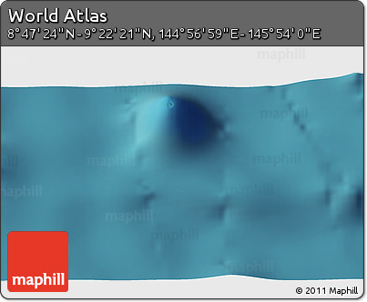 Satellite 3D Map of the Area around 9° 4' 52" N, 145° 25' 30" E