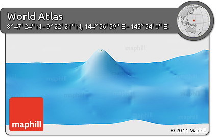 Physical Panoramic Map of the Area around 9° 4' 52" N, 145° 25' 30" E